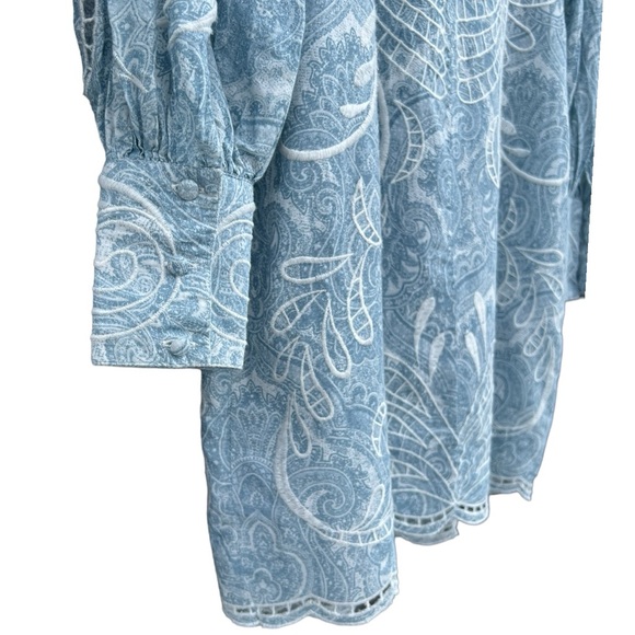 ASOS- Sold Out Cutwork Button Through Dress in paisley floral print - Size 6 - Picture 3 of 11